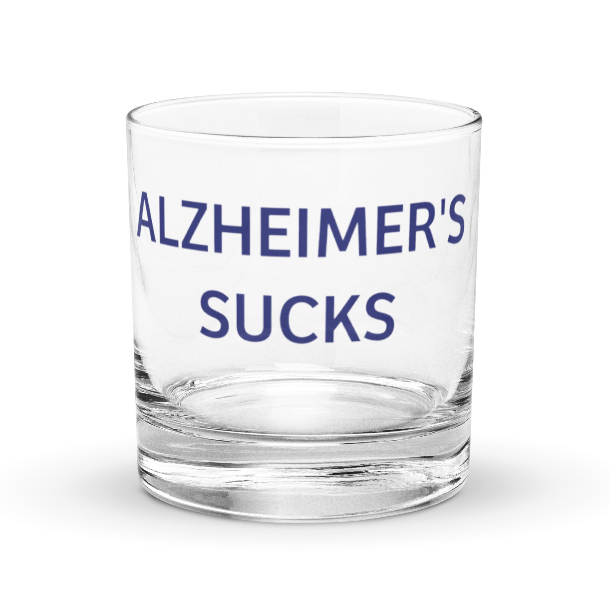 Alzheimer's Sucks Rocks Glass - clear 10.5 oz glass in gallery position 1 Support Greg Profits Pay for Alzheimer's Treatments
