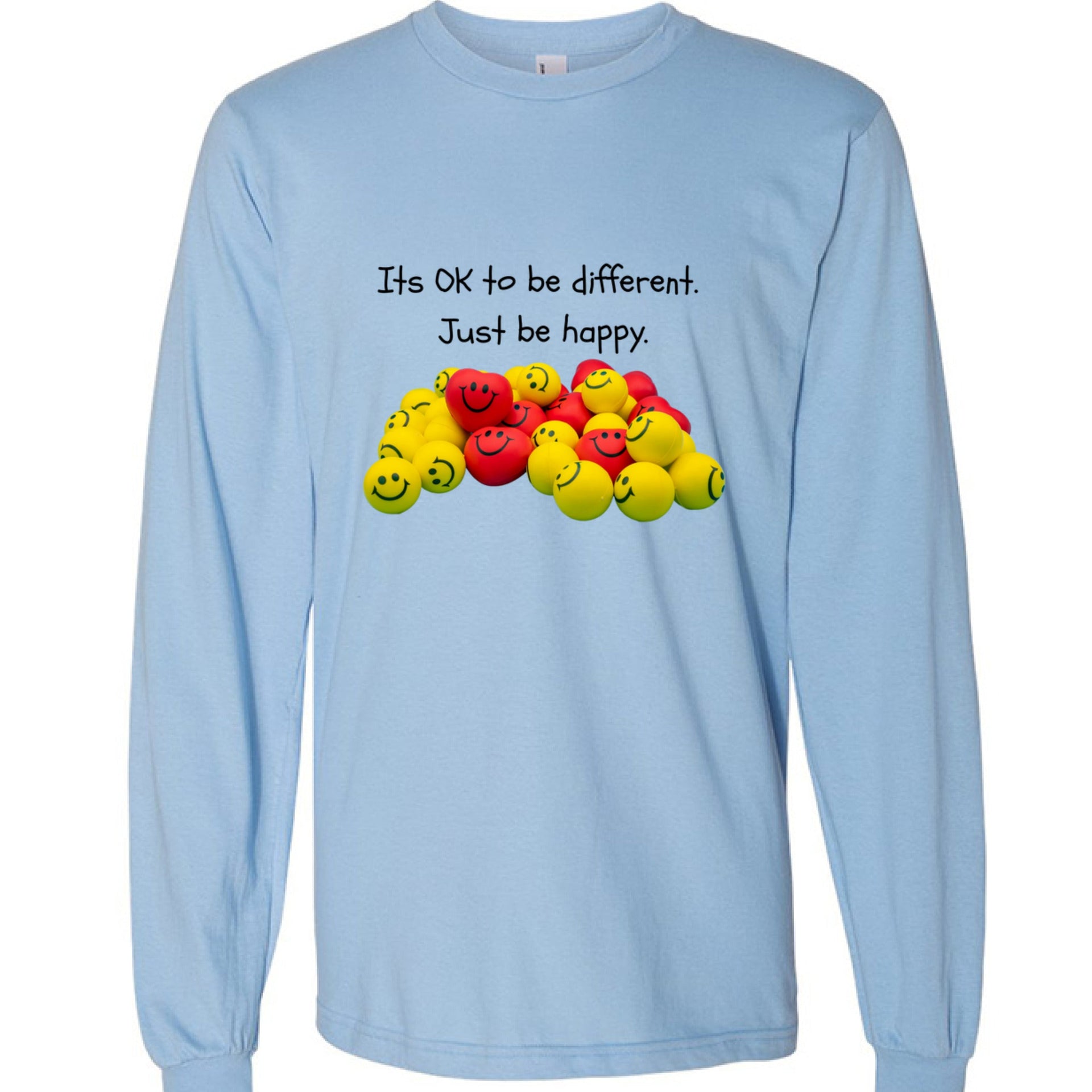 American Apparel Unisex Fine Jersey Long Sleeve T-Shirt - Just Be Happy gallery position 1 Support Greg profits Pay for Alzheimer's Treatments