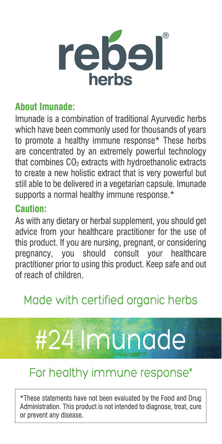Rebel Herbs Organic Imunade Vegetarian Capsules - 60 Count-3