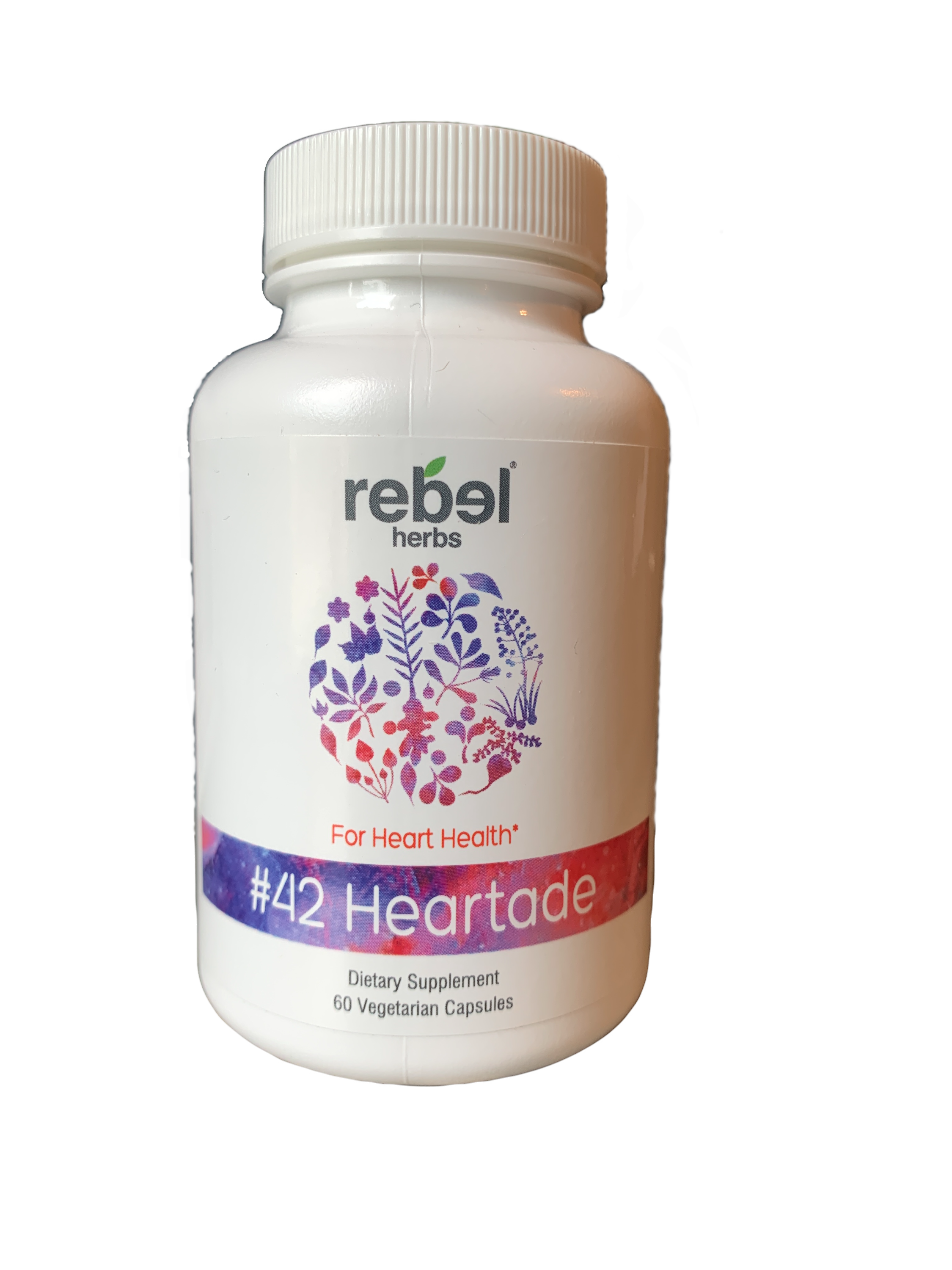 Rebel Herbs Organic Heartade Vegetarian Caps - 60 Count bottle front gallery 1 Support Greg Profits Pay for Alzheimer's Treatments