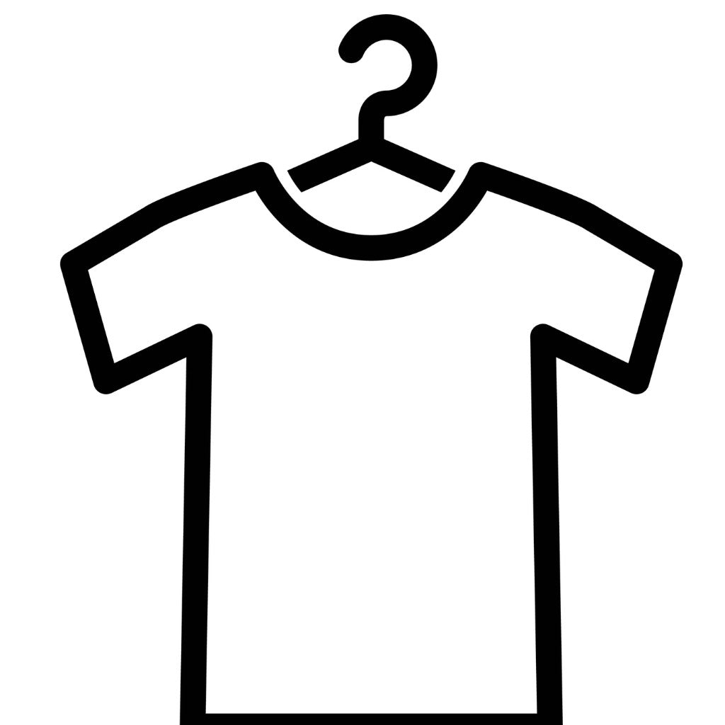 gallery position 1 line drawing of t-shirt hanging on hanger representing Apparel Support Greg Profits Pay for Alzheimer's Treatments